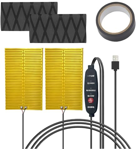 Doiyislem Poignées Moto, Chauffage Électrique Guidon, Manchon Couvrant Chauffant Électrique pour Hiver Vélo Quad Moto VTT Fourgon Dirtbike Automobile