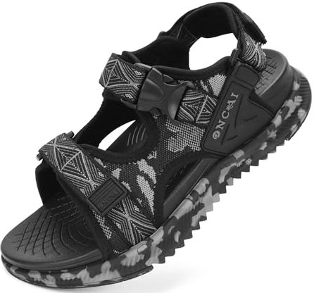 ONCAI Sandales de Randonnée pour Hommes，Maille Confortables Orthopédiques Récupération Sandales de Trekking Avec Réglable Lanière été Plage Sandales de Sport Taille 40-49