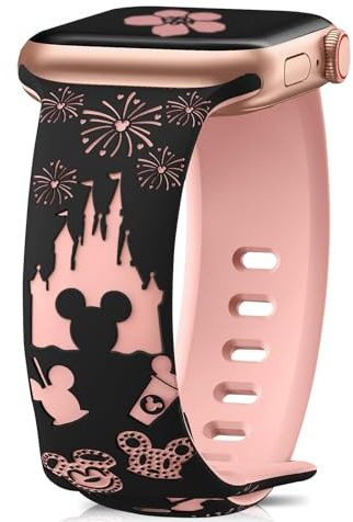 CeiBand Silicone Watch Straps for Apple Watch Series 11 42mm/38mm/40mm/41mm, Women's Cute Anime Cartoon Engraving Watch Band Bracelets for iWatch Series 11 10 9 8 7 6-1 SE3