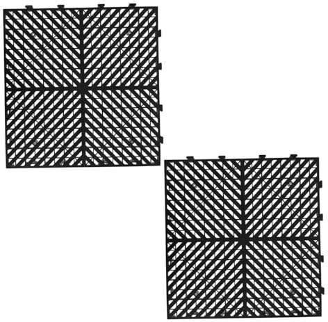 Yardwe 2 Pezzi Piastrelle Modulari da Esterno con Drenaggio Tappetino Antiscivolo in Plastica per Doccia Patio Garage e Balcone Pavimento Interbloccabile per Aree Bagnate