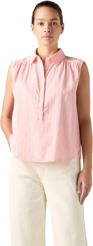 Levi's Donna Blusa Londynn Popover con Colletto a Punta, Senza Maniche, Rosa (Coral Blush), M