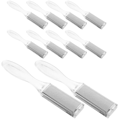 MOTHNUR 10 Stück Teiliges Pediküre-set Fersenfeile aus Edelstahl Ergonomischer Fußschrubber mit Präziser Hornhautentfernung Sanftes Fußpeeling für Raue und Rissige Haut Tragbares
