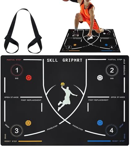 Basketball Training Mat - Agility Trainer Rubber Non-Slip Portable | Basketball Training Plate for Step Exercises for Young Adults Skill Development