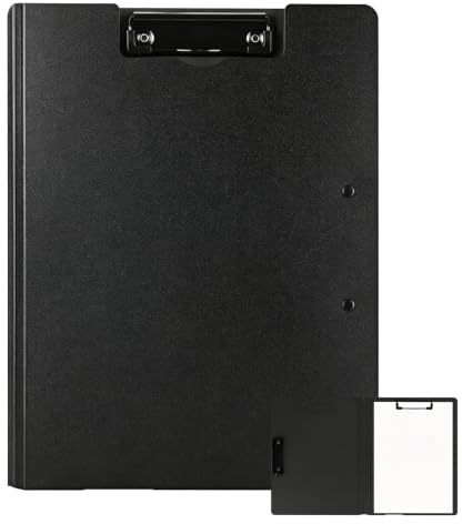 Porte Document, Porte Bloc A4 avec Pince Support Feuille avec Pince | A4 Pliage à 360° Convient aux Bureaux, Chantiers de Construction, écoles et Autres Lieux (Noir)
