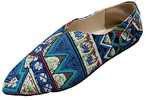Ballerinas Women's Flat Shoes Traditional Lace Toe Low Shoes Dance Shoes Slip On Casual Shoes Classic Bridal Shoes Elegant Comfortable Work Shoes Summer Fashion Sports Shoes, O Blue, 8.5 UK