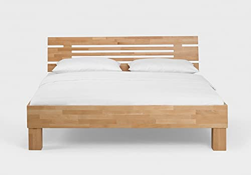 Beauty.Scouts Massivholzbett Mael I m. Kopfteil Buche lackiert verschied. Größen DICO Bett massives Holzbett Doppel- und Komfortbett Einzelbett Schlafzimmerbett Größe 140 x 200 cm