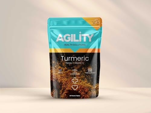 VYTALIVING 2500mg High Strength Turmeric Tablets with Honey & Vitamin C, Turmeric Supplements, Herbal Food Supplement for Joint Function & Immune System Health | 60 Tablets
