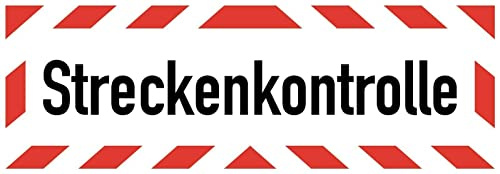 Aufkleber Warn Hinweis Streckenkontrolle Warnung Schild Folie selbstklebend | Größen wählbar Made in Germany, Größe: 67,5x22,5 cm