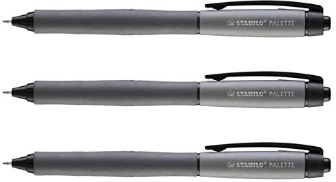 STABILO Gelschreiber / Tintenroller, mittlere Spitze, Schwarz, 3 Stück