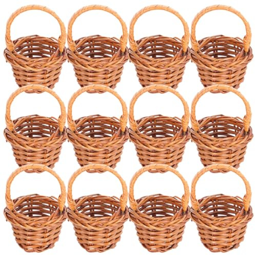 Cabilock 12stücke Kleiner Blumenkorb Aus Geflochtenem Material Miniatur-körbe Für Dekoration Von Haushalt Und Büro