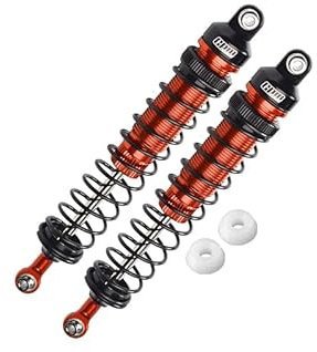 Aluminum 6061-T6 Rear Adjustable Spring Dampers (122mm) for Losi 1/10 Rock Rey 4WD Rock Racer LOS03009 Upgrades - Orange