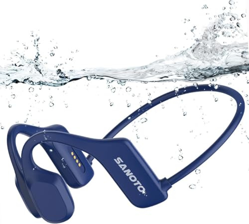 SANOTO Bone Conduction Headphones, Open Ear Headphones IPX5 Sweatproof Bluetooth 5.3, Sports Headphones for Runners Bicycle Cycling Fitness Running headphones Blue
