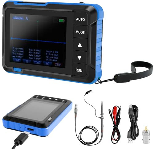 DSO153 2 in 1 Oscilloscope & DDS Signal Generator, Handheld Digital Oscilloscope Small Automotive Oscilloscope with 2.8 inch TFT, 1MHz Bandwidth, 5MS/s Sampling Rate, Auto/Nomal/Single Trigger