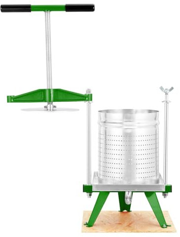 4 Gallon / 15L Mosakar Fruit Press. All juice contact parts are AISI 304 Stainless Steel. Home Use Wine Grape Apple Cider Press for Juice Making