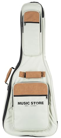 Beigefarbenes Gigbag für 4/4 Konzertgitarre, wetterfest, 20 mm Polsterung, Rucksackträger, Zubehörfach, stabile Bauweise, optimaler Schutz, stilvolles Design für Musiker