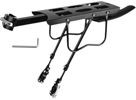 Gepäckträger hinten für Fahrrad, Hinterrad-Reifenhalter – Tablet-Halterung hinten mit Warnreflektoren – verstellbare Regalhalterung Fahrrad Schnellverschluss Gepäckträger