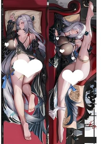 JNLIFT Anime Kissenbezug für Genshin Impact Shenhe,Anime Pillowcase Hochwertiges Full-Body Umarmungskissen Bezug,Body Kissenbezug Seitenschläferkissen Bezug,Peachskin-60x180CM