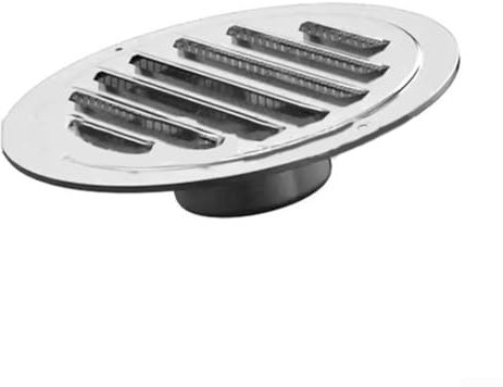 Zilimontt Griglia di ventilazione da parete con zanzariera, 60 mm, in acciaio inox, con rete anti-insetti e retro piatto, resistente e in metallo