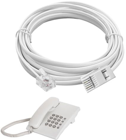 Watlikeup 3 Metres BT Telephone to RJ11 Cable for Landline Modem Phone Plug Male Broadband Cable Extension Lead, Compatible with Landline Phone, ADSL Modem, Router, Fax Machine