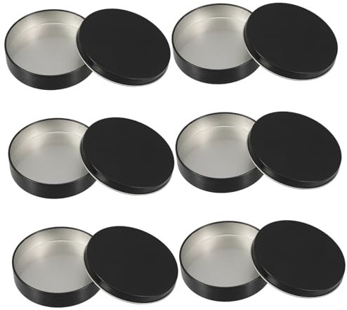 SOIMISS 6piezas Caja Redonda De Metal Unidades Para Dulces y Bocadillos Tapa Almacenamiento