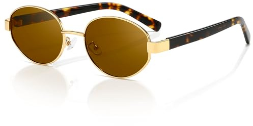 SUNGAIT Retro-Sonnenbrille für Frauen Oval polarisierte Sonnenbrille Herren Trendy Style Sonnenbrille Classic UV400
