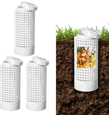 Composteur de ferme creusé, bac à compost enterré d'extérieur pour lits de jardin surélevés et cours, bac de compostage de 7,5 litres, 16 x 16 x 30,5 cm, gobelet de composteur d'extérieur