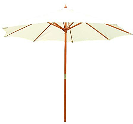 ntumLeap Garden Parasol Round, Large Waterproof Shading Anti-Uv Parasols for Backyard Pool Market Garden, 2.7M/9Ft, Beige