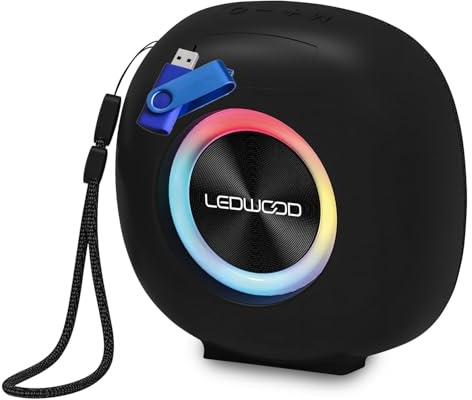 Ledwood Mini Enceinte Bluetooth XPLOR100, USB Carte TF, Puissance 70W -Batterie 1200mAh, Fonction TWS, Protection IPX6+Clé 32G