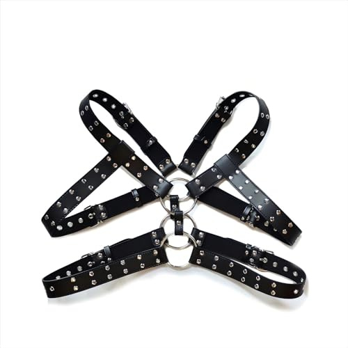 Men Chest Harness Strap Men's Erotic Costumes, BDSM Fetish Men's Corset Bondage PU Leather Harness, Shoulder Chest Punk Gothic Belt Sexy Costume