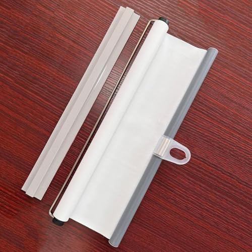 No Drilling Roller Blinds for Window & Door,Easy Fit Blackout Curtain,Automatic Retractable Sunshade for Home Office Bedrooms Kitchens Living Room - Made to Measure,White-W60*H150cm(24*59in)