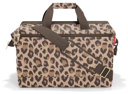reisenthel Allrounder L Pocket Leo Macchiato – Vielseitige Doktortasche für Reise, Arbeit und Freizeit – Mit praktischer Trolley-Aufsteckfunktion