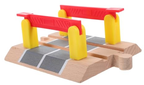NOLITOY Wooden Train Track Railing Barrier Plaything Model for Boys and Girls, Diy Railway Road Block Simulation Toy, Train Track Accessory for Educational Play and Pretend Games