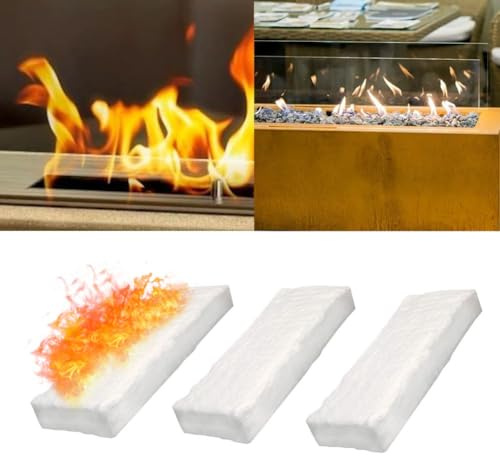 KoiLykke Calcium Magnesium Silicate Fiber Fireplace Safety Blanket for Firebox Gel Burner,30x10x1.5cm 30x10x2.5cm,High Temp Resistant up to 1206°C,3 Pack