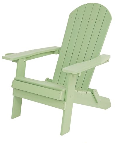 AXI Claire Chaise Adirondack, Transat Plastique, Vert Pastel| Chaise De Jardin, 1 Personne/Fauteuil Exterieur/Chaise Exterieur | Transat À Dossier Haut - 84,5 X 77 X 95,5 Cm