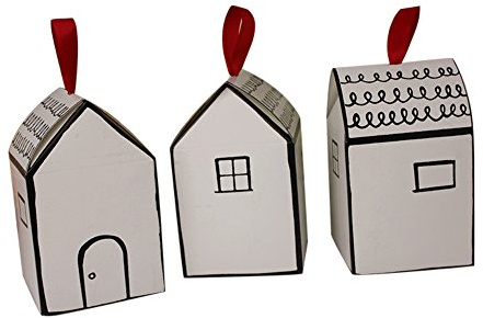 50 Box Form Haus handbemalt Größe 8.5 * 8.5 * 9.5 cm Media-Geschenk Dolce Dekorieren