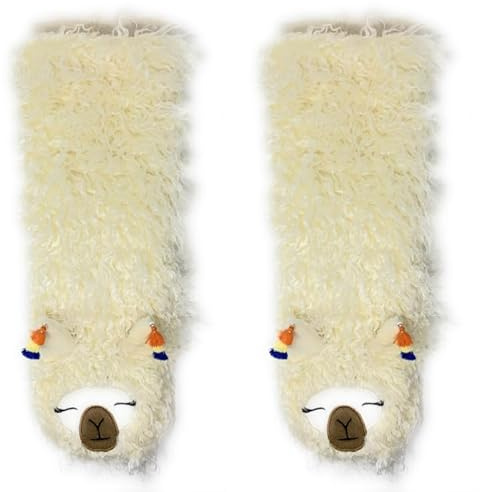 ooohyeah Women's Animal Grippers Slipper Socks, Fuzzy Winter Soft Sherpa Cozy Warm Socks, Cute Funny Fluffy Christmas Socks
