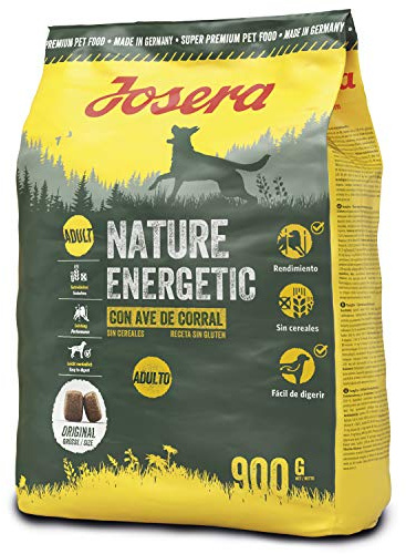 Josera - Hundefutter - 5 x 900 g Pack - Nature Energetic - mit Geflügel - Futter für ausgewachsene Hunde - getreidefrei - Ideal für aktive Haustiere