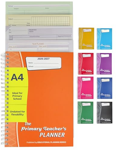 Educational Planning Books – The Primary Teachers Planner 2026-2027 – A4 – Undated Page-a-Day, Lesson, Term and Year Planning for Primary & Early Years Teachers – Hardback (PTP1-O)