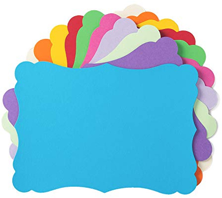 50 Pack Blank Kraft Cards Cardstock Thick Paper Brown Greeting Cards for DIY Gift Card Menus, Baby Shower and Wedding Invitations (Multicolored, 5x7IN)