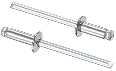 sourcing map 100stk. Blindnieten, 304 Edelstahl Zugnieten Kerndekorationsnieten 4mm Durchmesser 10mm Grifflänge Silberton