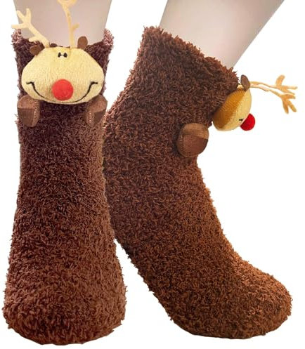 BINXWA Calze Antiscivolo Donna, Calzini Termici con Confezione Regalo