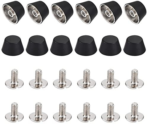 sourcing map 12x7mm Rivet Goujons Vis Dos Plat Creux Pieds Goujon Pointe pour Cuir Artisanat Bricolage Mat Noir 12pcs