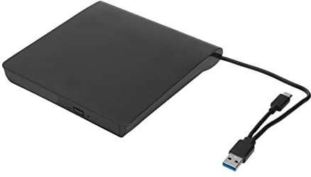 Caja de unidad de DVD externa, USB 3.0 CD 5 Gbps de alta velocidad Caja de unidad de DVD CD RW portátil para PC de escritorio portátil, compatible con Windows2K/XP/2003/Vista/7/Linux/10/OS X