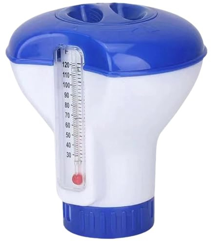 12.7CM Dispenser Galleggiante di Cloro, Dispenser di Compresse di Cloro Galleggiante Chimico Regolabile per Piscine Interne ed Esterne Vasche Idromassaggio