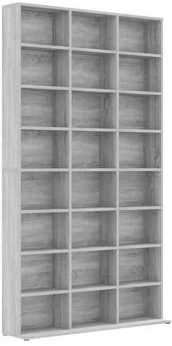 vidaXL CD-Regal Grau Sonoma 102x23x177,5 cm Holzwerkstoff