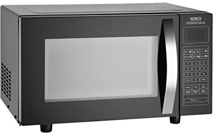 Nisbets Essentials Countertop Microwave, Black, 21Ltr 750watt - Built-in Grill Function, Grill Rack Included, Cook and Defrost, 5 Pre-set Programmes DJ610