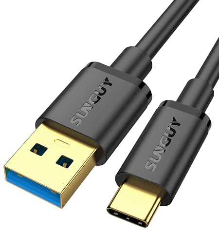SUNGUY Câble USB C, 0,5m Câble USB A vers USB C 10 Gbps Cable Android auto Compatible avec iPhone 17 16 15 Pro Max, Galaxy S24 S23 S22, SSD