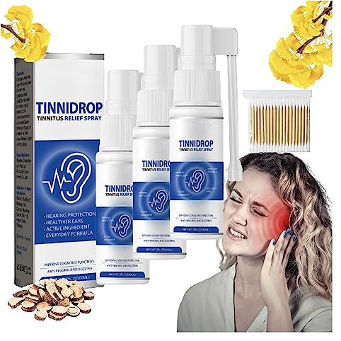 Luhaka – Tinnidrop Tinnitus Relief Spray, Luhaka Spray, Luhaka Tinnidrop Tinnitus Spray für Ohren, Ohrenschmerzen, Ohrenschmalz-Reinigungs-Pflegespray (3 Stück)