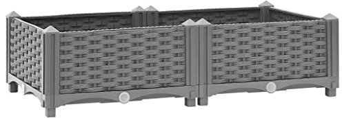 ZEYUAN Hochbeet 80x40x23 cm Polypropylen, Palettenrahmen, Hochteich, Gemüsebeet, Kräuterregal Balkon, Blumenbeet, Kräuterspirale, Tomatenbeet, Pflanzhochbeet