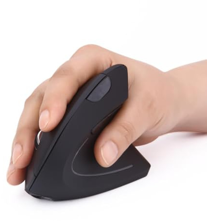 Omana Mouse verticale wireless ergonomico USB per tablet, telefono, computer, Bluetooth 2.4 G, mouse portatile per laptop, desktop, PC, MacBook (mano sinistra, batteria)